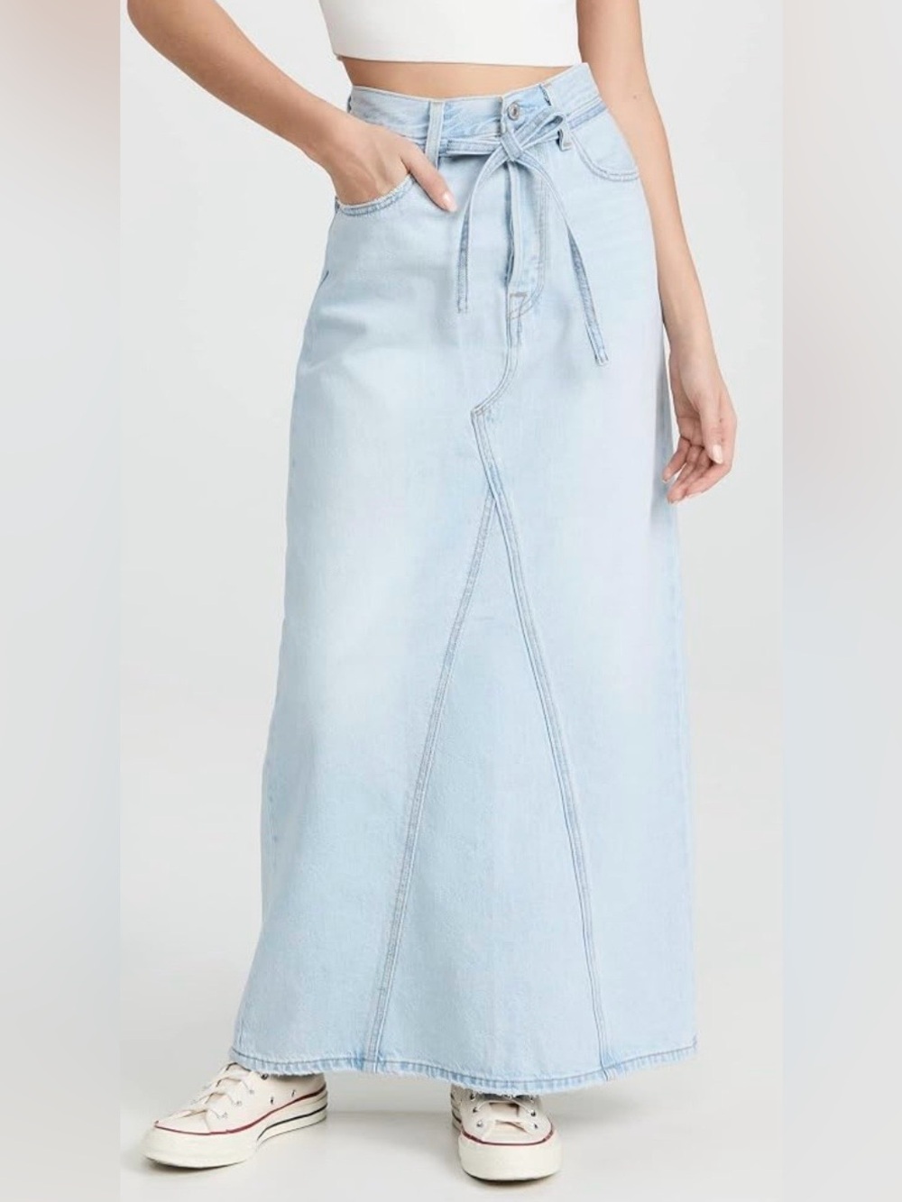 New Levi's Light Blue Denim Maxi Skirt size 24
